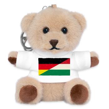 Deutschland und Ungarn Vintage Flagge - Teddy Schlüsselanhänger - Weiß - Vorne