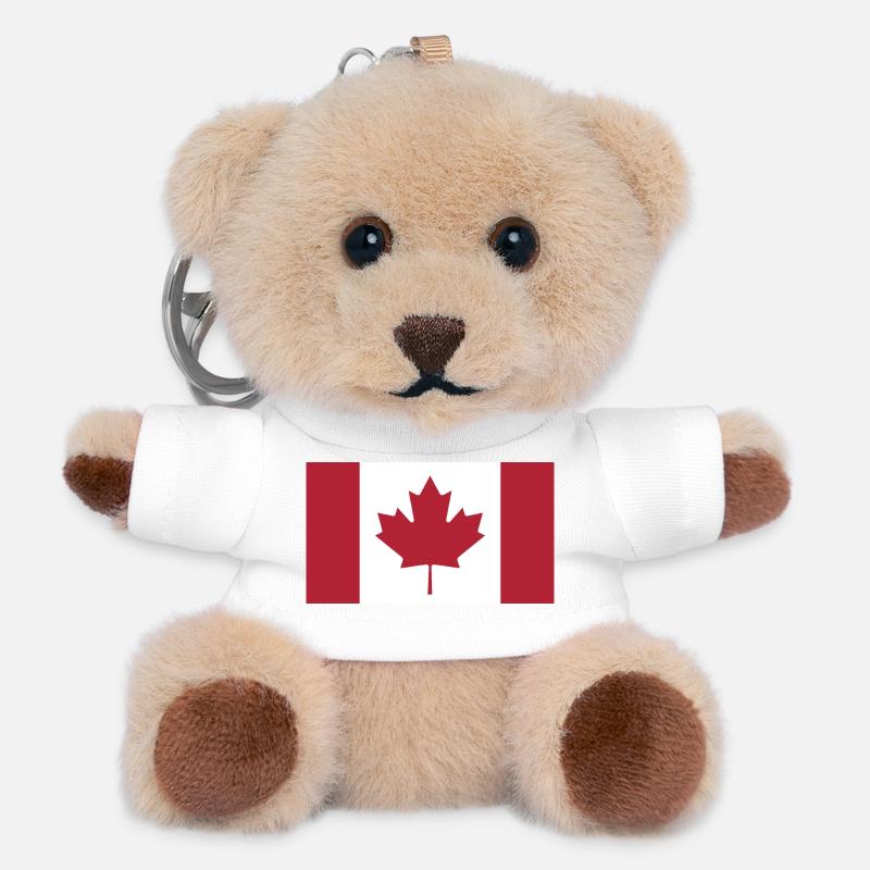 Canada flag phone case - Teddy Keyring - white