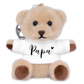 Papa Herz Vatertagsgeschenk - Teddy Schlüsselanhänger - Weiß - Vorne