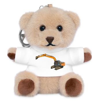 Löffelbagger greift ein - Teddy Schlüsselanhänger - Weiß - Vorne