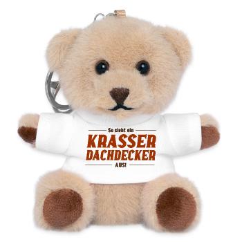Krasser Dachdecker – Berufsstolz mit Humor - Teddy Schlüsselanhänger - Weiß - Vorne