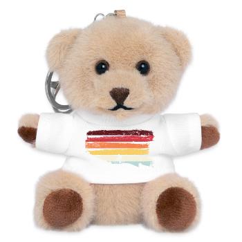 Regenbogenfahrt bei Sonnenuntergang - Teddy Schlüsselanhänger - Weiß - Vorne