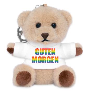 Guten Morgen Regenbogenfarbe LGBT lgbtqi queer - Teddy Schlüsselanhänger - Weiß - Vorne