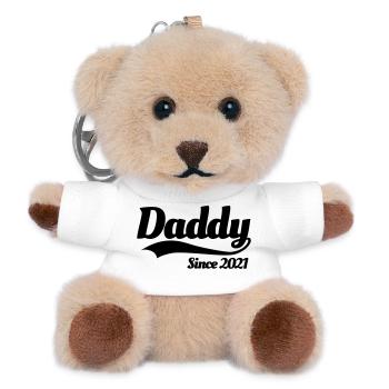 Vater Schwangerschaft schwanger Daddy since 2021 - Teddy Schlüsselanhänger - Weiß - Vorne