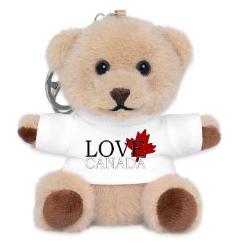 Amour canada - Porte-clés ourson - blanc - Devant