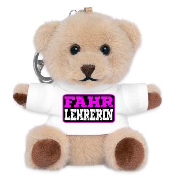 Geschenke für Fahrschullehrerin Fahrlehrerin - Teddy Schlüsselanhänger - Weiß - Vorne