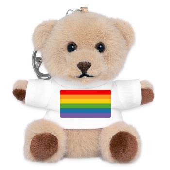 LGBTQI Rainbow Rainbow Tshirt LGBT lgbtqi queer - Teddy Keyring - white - Front