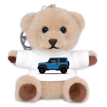 Jimny Bleu - Porte-clés ourson - blanc - Devant