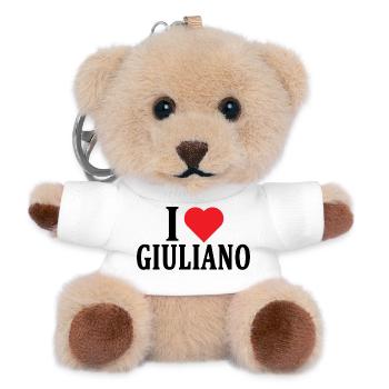 T-Shirt Ich liebe Giuliano T-Shirt Geschenkidee - Teddy Schlüsselanhänger - Weiß - Vorne