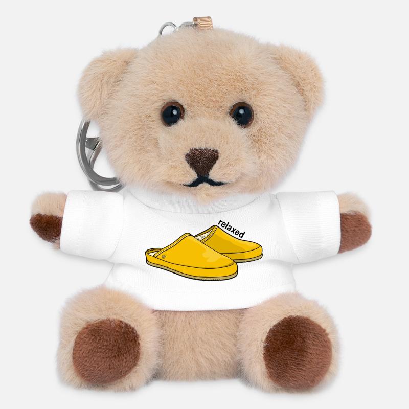 Relaxed yellow - Teddy Keyring - white