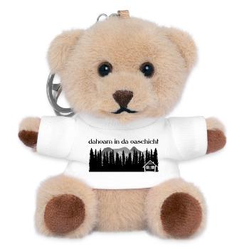 Dahoam in da Oaschicht-Daheim in secluded location, nature - Teddy Keyring - white - Front