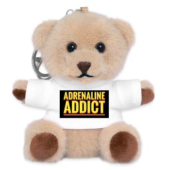 Adrenaline Addict Announcement - Teddy Keyring - white - Front