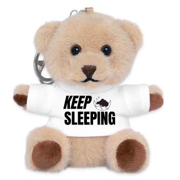 Keep Sleeping - Texte humoristique pour pyjama - Porte-clés ourson - blanc - Devant