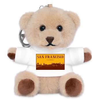 San Francisco Skyline Retro - Teddy Schlüsselanhänger - Weiß - Vorne