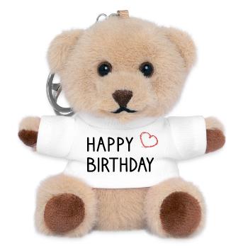 ALLES GUTE ZUM GEBURTSTAG. ALLES GUTE ZUM GEBURTSTAG. JAHRESTAG. - Teddy Schlüsselanhänger - Weiß - Vorne