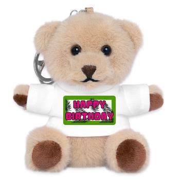 JAHRESTAG. ALLES GUTE ZUM GEBURTSTAG. ALLES GUTE ZUM GEBURTSTAG. - Teddy Schlüsselanhänger - Weiß - Vorne
