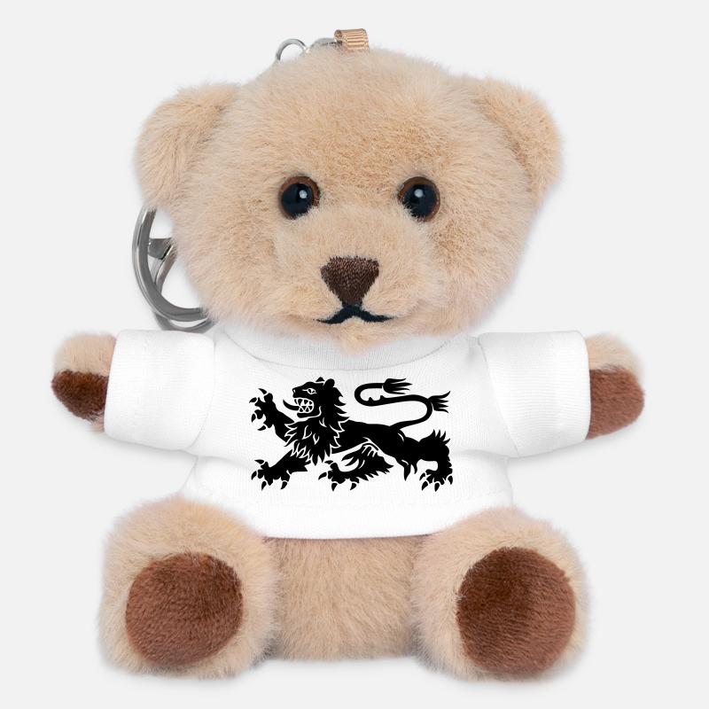 Lion - Teddy Keyring - white