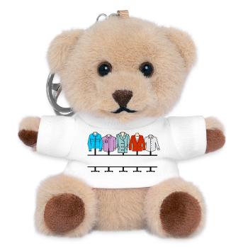 Magasin de vêtements mannequin standard pour hommes - Porte-clés ourson - blanc - Devant