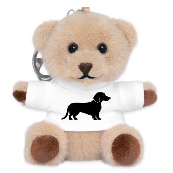Dachshund Dackel - Teddy Schlüsselanhänger - Weiß - Vorne