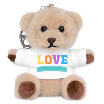 LOVE bunt - Teddy Schlüsselanhänger - Weiß - Vorne
