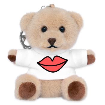 HERZ. HERZ. VALENTINSTAG. LIEBE. LIEBE. PAAR. - Teddy Schlüsselanhänger - Weiß - Vorne