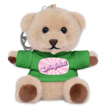 Springinkal - lebhaftes Mädchen, Kosename - Teddy Schlüsselanhänger - Grün - Vorne