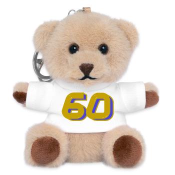 60. 60 YEARS. 60th ANNIVERSARY. 60TH BIRTHDAY. - Teddy Keyring - white - Front