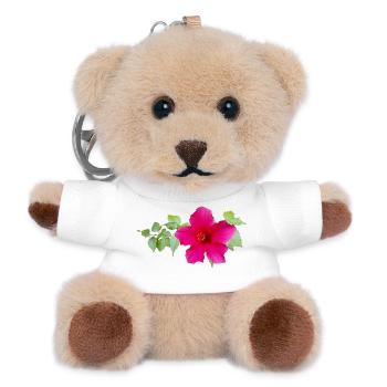 Chinese Hibiscus – Exotic Flowers - Teddy Keyring - white - Front