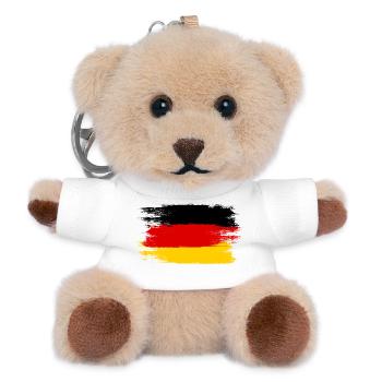 Deutschlandflagge, Viva Germany, ein Symbol der Einheit - Teddy Schlüsselanhänger - Weiß - Vorne