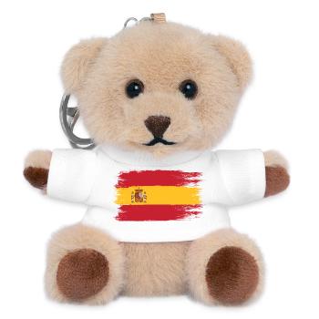 Spanische Flagge, Viva Spain, ein Symbol der Einheit - Teddy Schlüsselanhänger - Weiß - Vorne