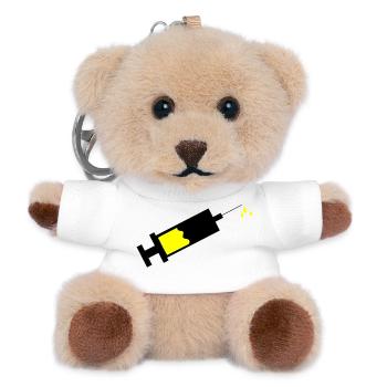 Spritze Arzt Ärztin Geschenk Krankenschwester  - Teddy Schlüsselanhänger - Weiß - Vorne