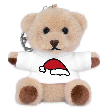 weihnachtsmütze - Teddy Schlüsselanhänger - Weiß - Vorne