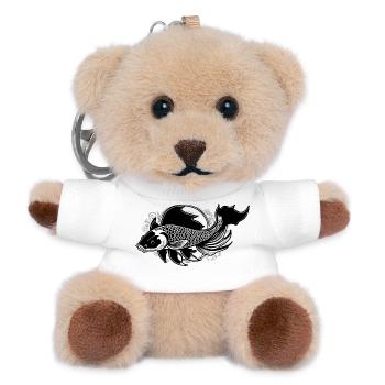 Abstrakte Farbexplosion auf Streetwear - Teddy Schlüsselanhänger - Weiß - Vorne