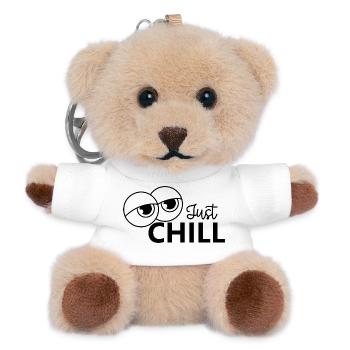 Just Chill / Just Relaxed - Teddy Schlüsselanhänger - Weiß - Vorne