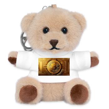 Bitcoin Gold Münze Muster - Teddy Schlüsselanhänger - Weiß - Vorne