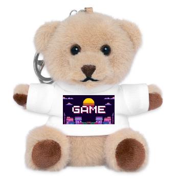 Retro Pixel Game Sunset Design - Teddy Schlüsselanhänger - Weiß - Vorne