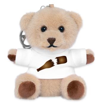 Broken beer bottle illustration - Teddy Keyring - white - Front