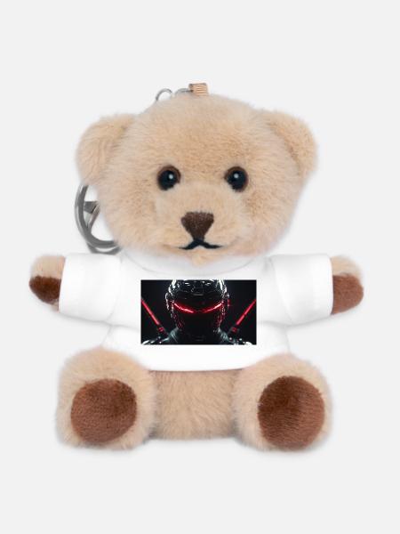 Cybernetic Nighttime Futuristic Clothing - Teddy Keyring - white