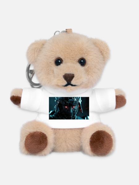 Cybernetic Futuristic Armor - Teddy Keyring - white