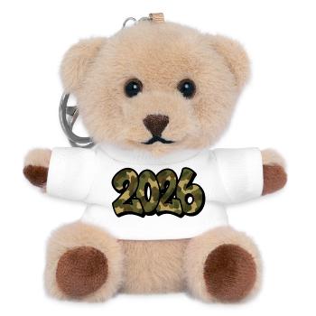 Camouflage Graffiti Jahreszahl 2026 - Teddy Schlüsselanhänger - Weiß - Vorne