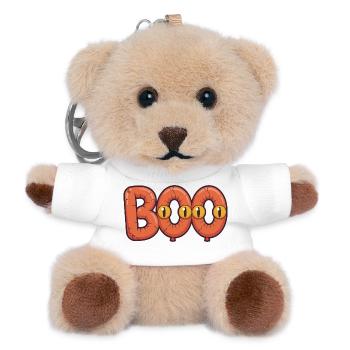 Halloween Boo Creepy Letters with Scary Glow Eyes - Teddy Keyring - white - Front