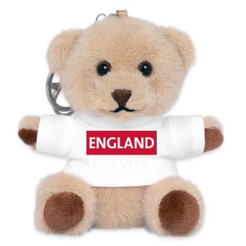 Flagge von England mit Skyline der Stadt - Teddy Schlüsselanhänger - Weiß - Vorne