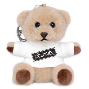 Vintage City Brand Cologne Lettering - Teddy Keyring - white - Front