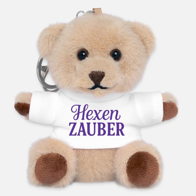 Witches Spell Mystic Print - Teddy Keyring - white