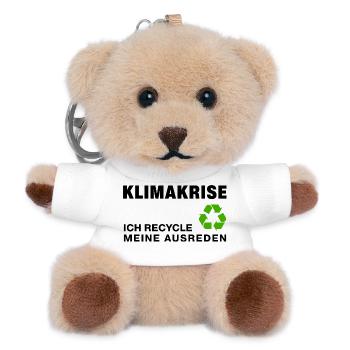 Climate crisis – I recycle my excuses - Teddy Keyring - white - Front