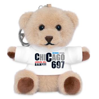 Chicago Streetwear Vintage Badge Design - Teddy Keyring - white - Front
