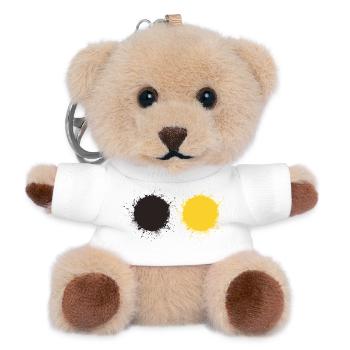 Black and yellow - Teddy Keyring - white - Front