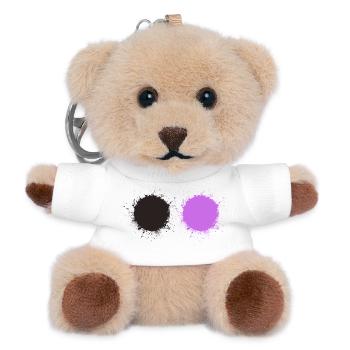 Schwarz Lila - Teddy Schlüsselanhänger - Weiß - Vorne