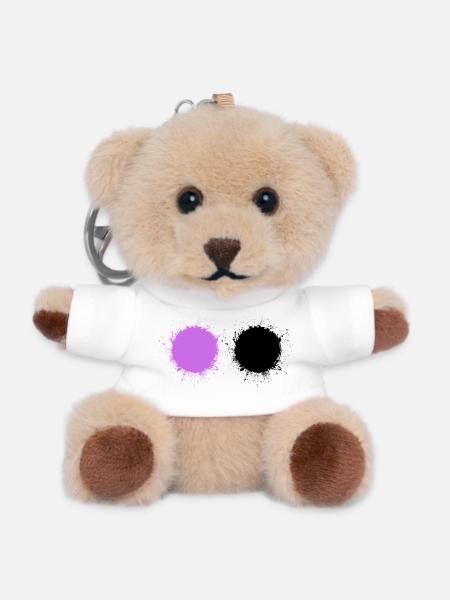 Lila Schwarz - Teddy Schlüsselanhänger - Weiß