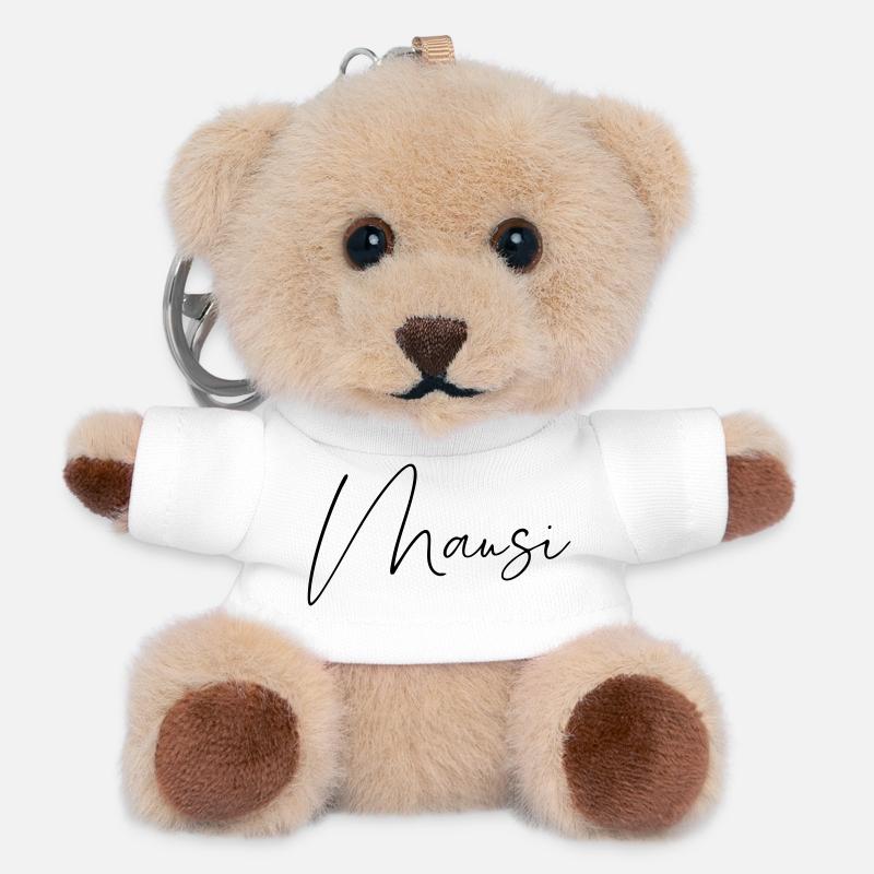 mausi / handschrift design - Teddy Schlüsselanhänger - Weiß